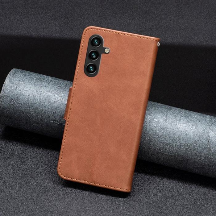 OEM - Samsung Galaxy A55 5G Plånboksfodral Anti-Scratch Konstläder Ställ - Brun