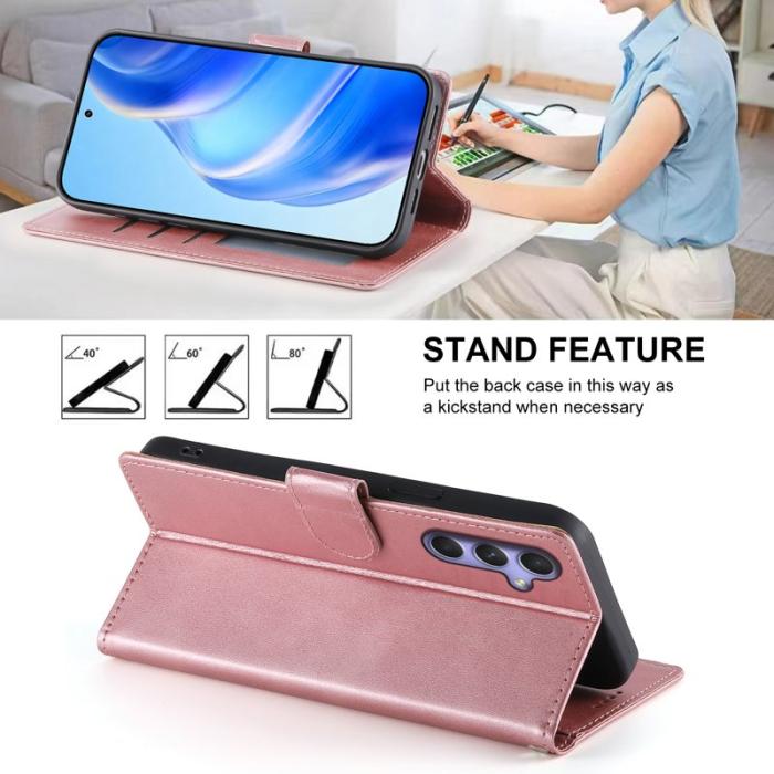 OEM - Samsung Galaxy A55 5G Plånboksfodral Flip Konstläder - Rosa
