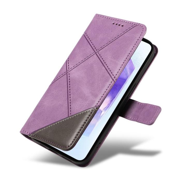 OEM - Samsung Galaxy A55 5G Plånboksfodral Geometrisk Linje Konstläder - Lila