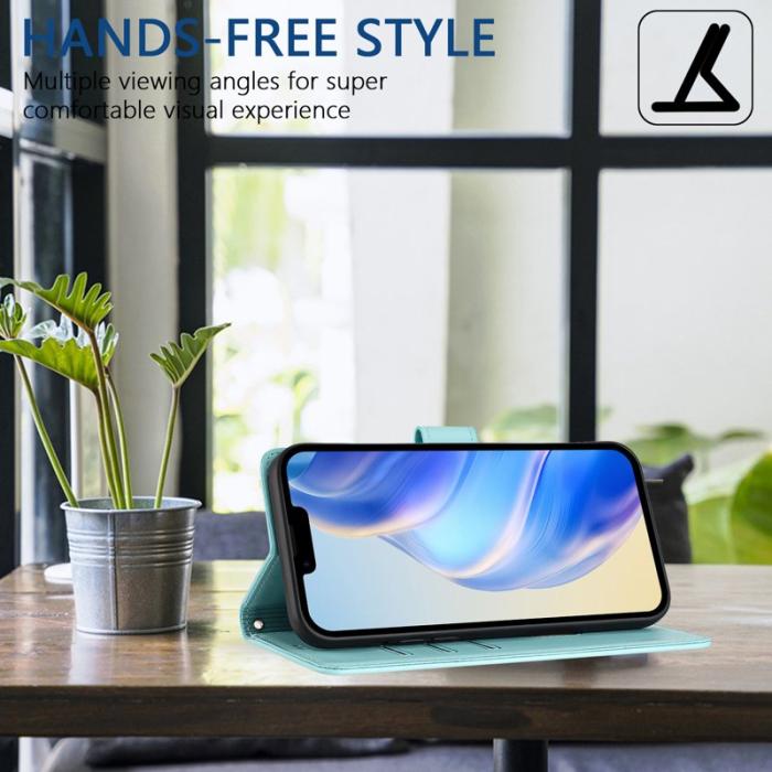 OEM - Samsung Galaxy A55 5G Plånboksfodral Impräntad Honungskaka Konstläder - Mintgrön