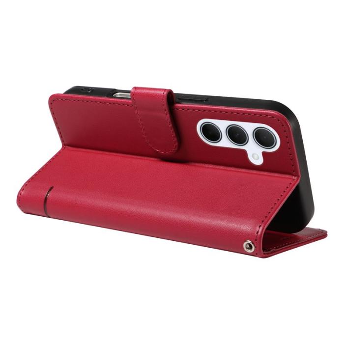 OEM - Samsung Galaxy A55 5G Plånboksfodral Kattmönster Konstläder - Röd