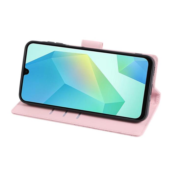 OEM - Samsung Galaxy A55 5G Plånboksfodral Konstläder Blommönster - Roséguld