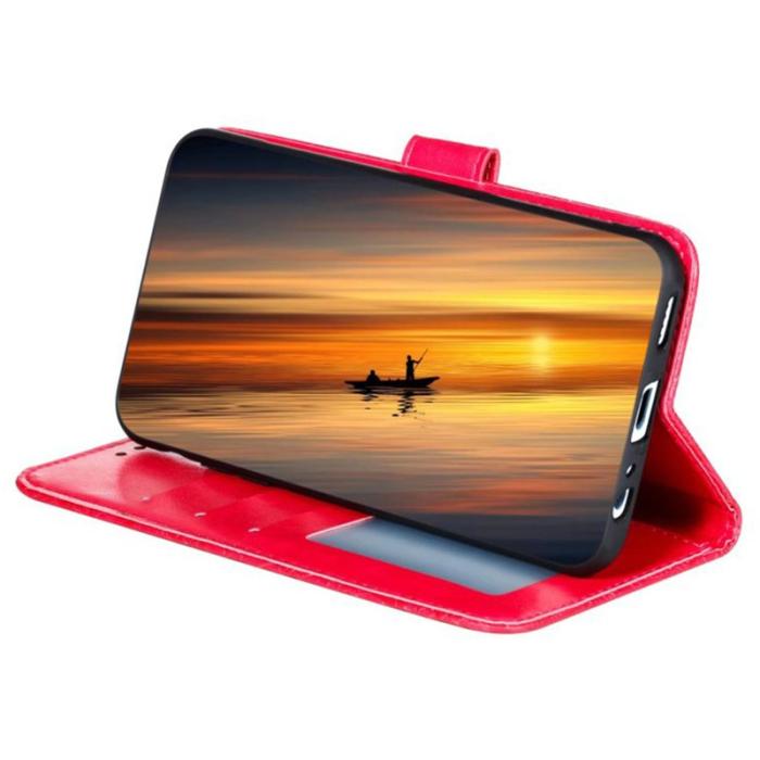 OEM - Samsung Galaxy A55 5G Plånboksfodral Konstläder Flip - Röd