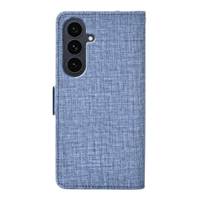 OEM - Samsung Galaxy A55 5G Fodral KonstLäder Jean Textur - Blå