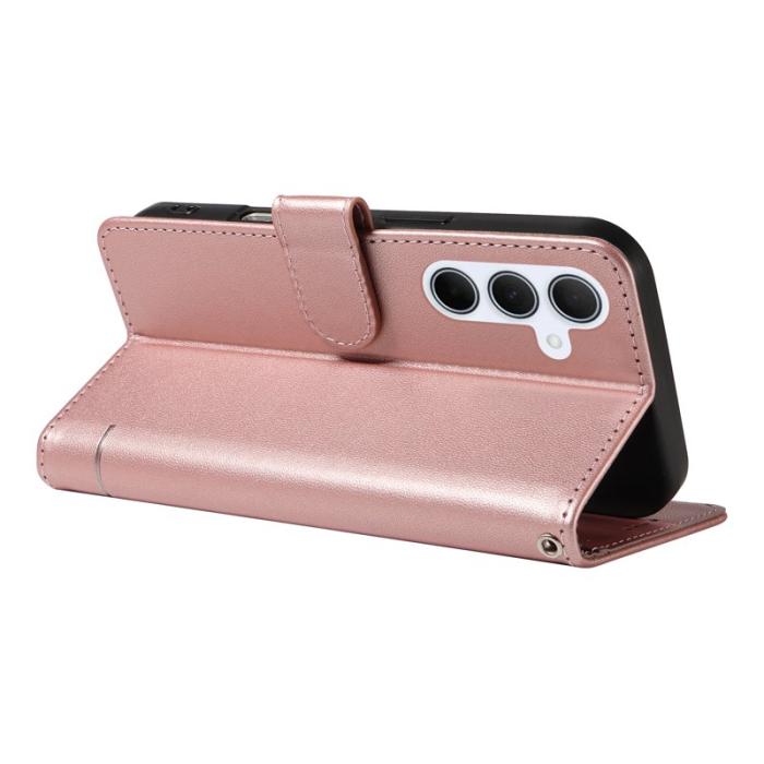 OEM - Samsung Galaxy A55 5G Plånboksfodral Konstläder Kattmönster - Roséguld
