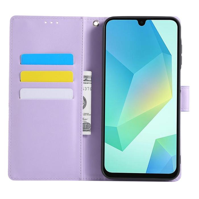 OEM - Samsung Galaxy A55 5G Plånboksfodral Konstläder Ros Blomma - Lila