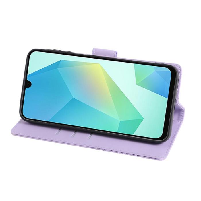 OEM - Samsung Galaxy A55 5G Plånboksfodral Konstläder Ros Blomma - Lila