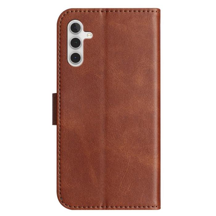 OEM - Samsung Galaxy A55 5G Plånboksfodral Konstläder S-formad - Brun