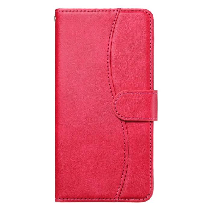 OEM - Samsung Galaxy A55 5G Plånboksfodral Konstläder S-formad Sömnad - Rosa