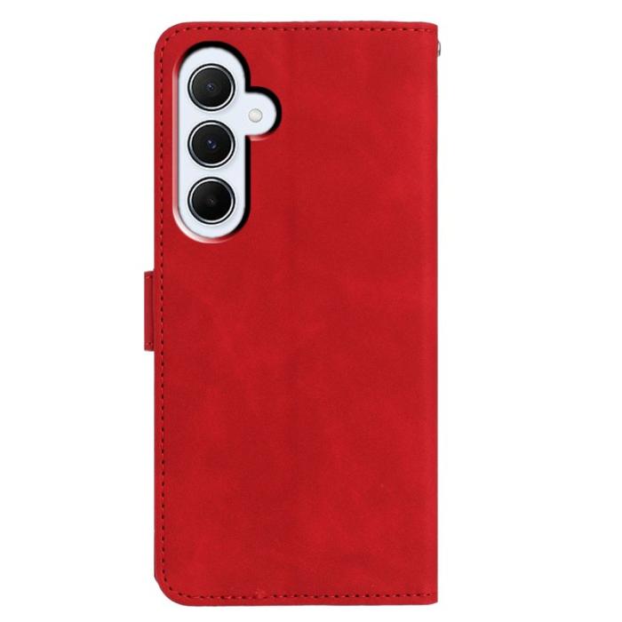 OEM - Samsung Galaxy A55 5G Plånboksfodral Konstläder Ställ - Röd