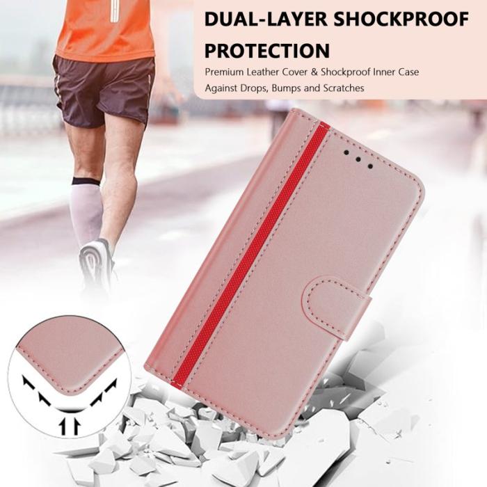 OEM - Samsung Galaxy A55 5G Plånboksfodral Konstläder Ställfunktion - Roséguld