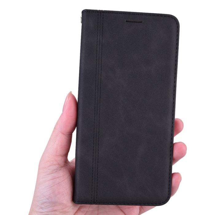 OEM - Samsung Galaxy A55 5G Fodral Magnetisk Stängning KonstLäder - Svart