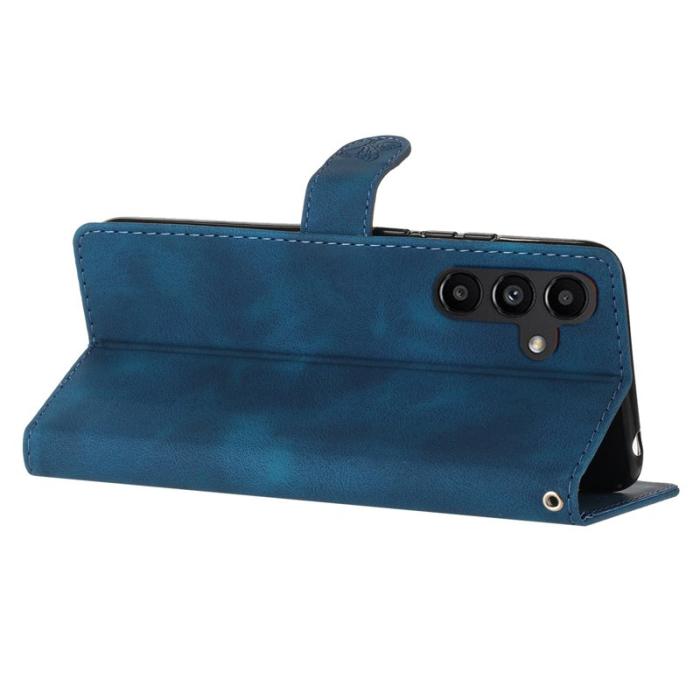 OEM - Samsung Galaxy A55 5G Plånboksfodral Magnetlås Konstläder Ställ - Blå