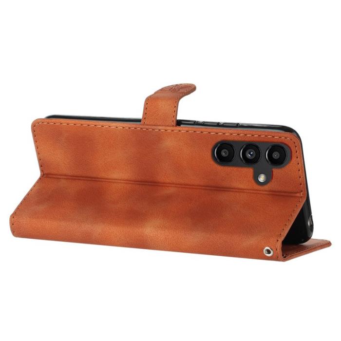 OEM - Samsung Galaxy A55 5G Plånboksfodral Magnetlås Konstläder Ställ - Brun