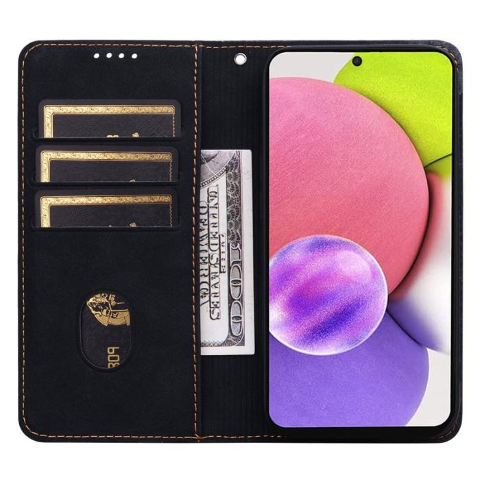 OEM - Samsung Galaxy A55 5G Plånboksfodral Mönster Konstläder - Svart