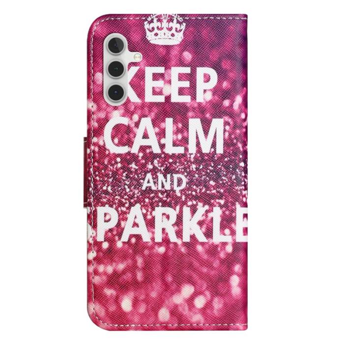 OEM - Samsung Galaxy A55 5G Plånboksfodral Konstläder - Keep Calm and Sparkle