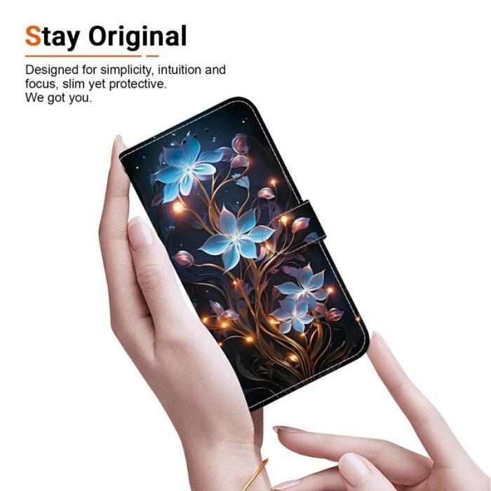 OEM - Samsung Galaxy A55 5G Plånboksfodral Konstläder Flip - Liten Lyktblomma