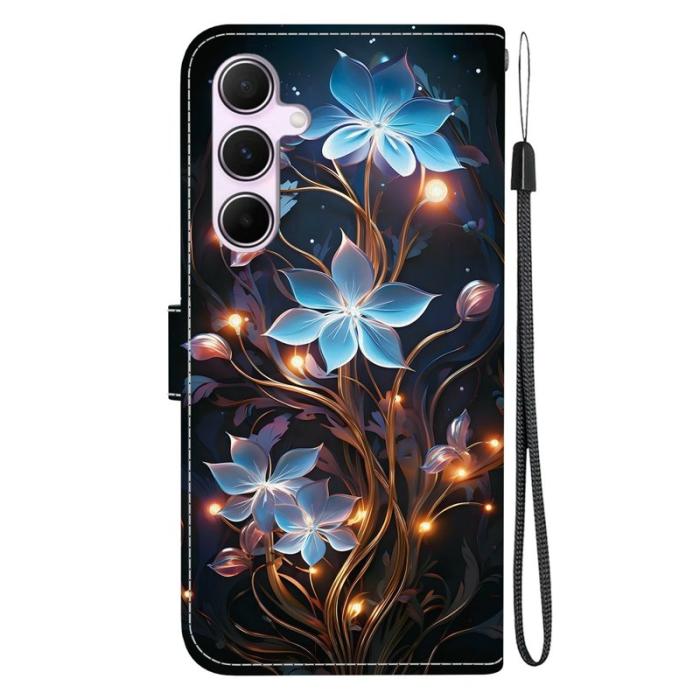 OEM - Samsung Galaxy A55 5G Plånboksfodral Konstläder Flip - Liten Lyktblomma
