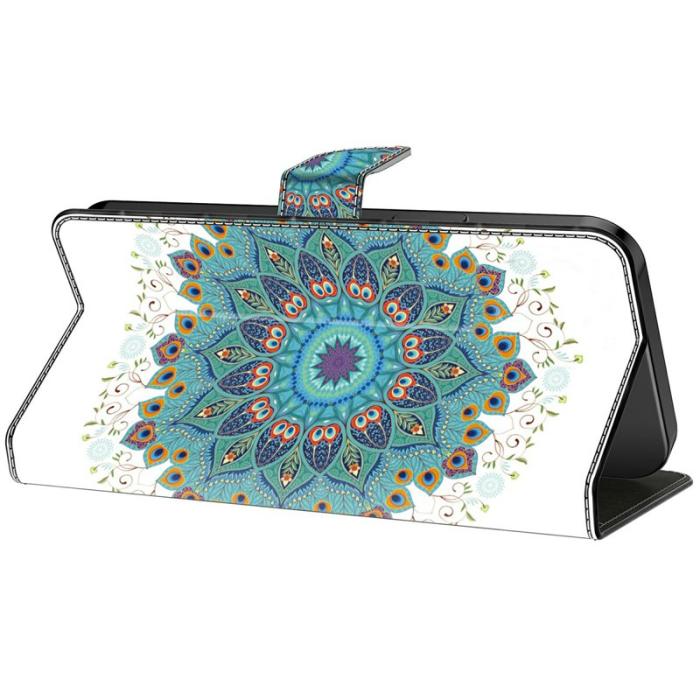 OEM - Samsung Galaxy A55 5G Plånboksfodral Mönstertryck Konstläder Flip - Påfågel