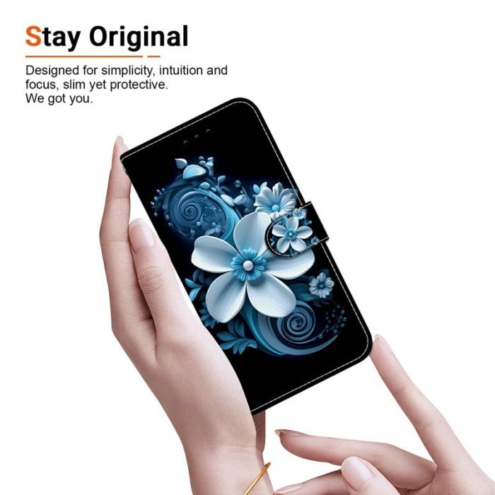 OEM - Samsung Galaxy A55 5G Plånboksfodral Mönstertryck Konstläder - Svart