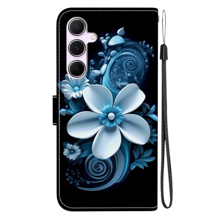 OEM - Samsung Galaxy A55 5G Plånboksfodral Mönstertryck Konstläder - Svart