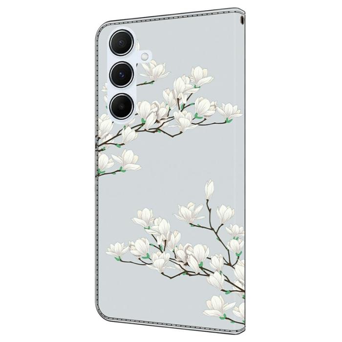 OEM - Samsung Galaxy A55 5G Plånboksfodral Mönstertryck AntiDrop Konstläder Magnolia