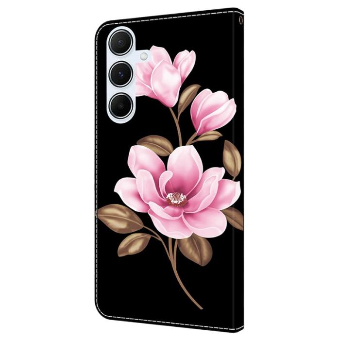 OEM - Samsung Galaxy A55 5G Plånboksfodral Mönstertryck Anti-Drop Konstläder - Svart