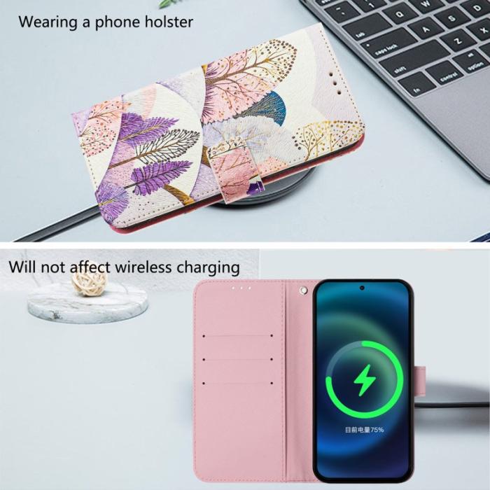 OEM - Samsung Galaxy A55 5G Konstläder Plånboksfodral Mönstertryck med Rem - Landskap