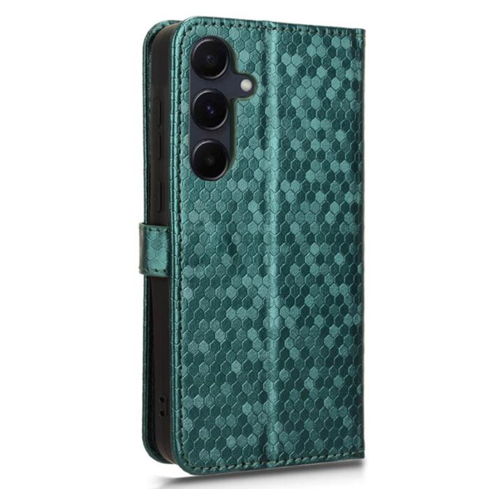 OEM - Samsung Galaxy A55 5G Plånboksfodral Prickmönster Konstläder - Grön