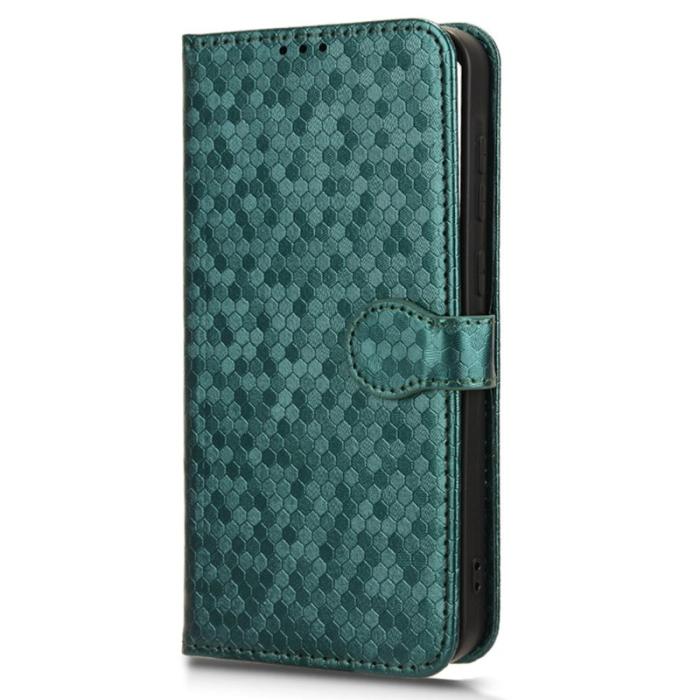 OEM - Samsung Galaxy A55 5G Plånboksfodral Prickmönster Konstläder - Grön