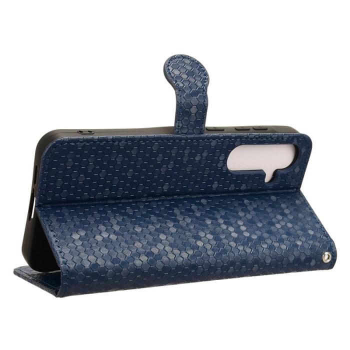 OEM - Samsung Galaxy A55 5G Plånboksfodral Prickmönster Konstläder - Blå