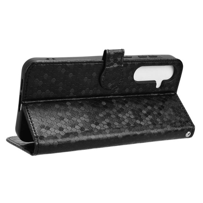 OEM - Samsung Galaxy A55 5G Plånboksfodral Prickmönster Konstläder - Svart