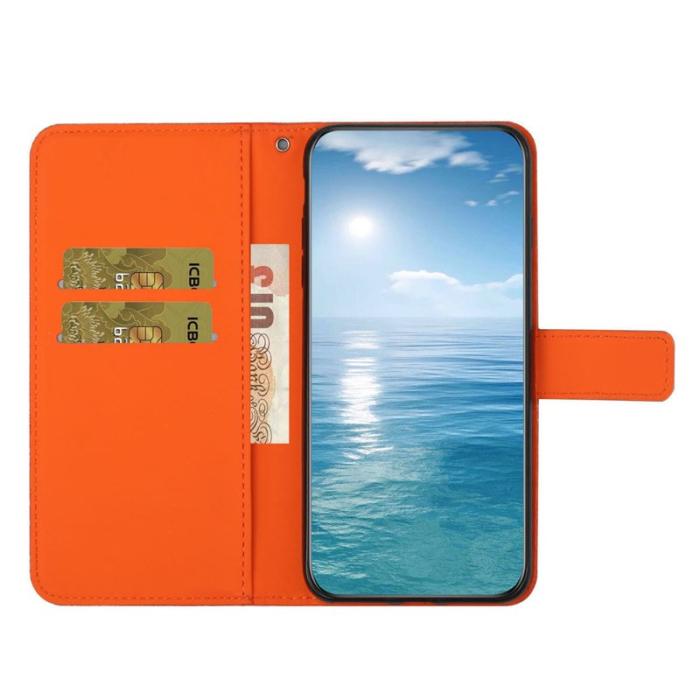 OEM - Samsung Galaxy A55 5G Plånboksfodral Konstläder Etnisk Stil - Orange