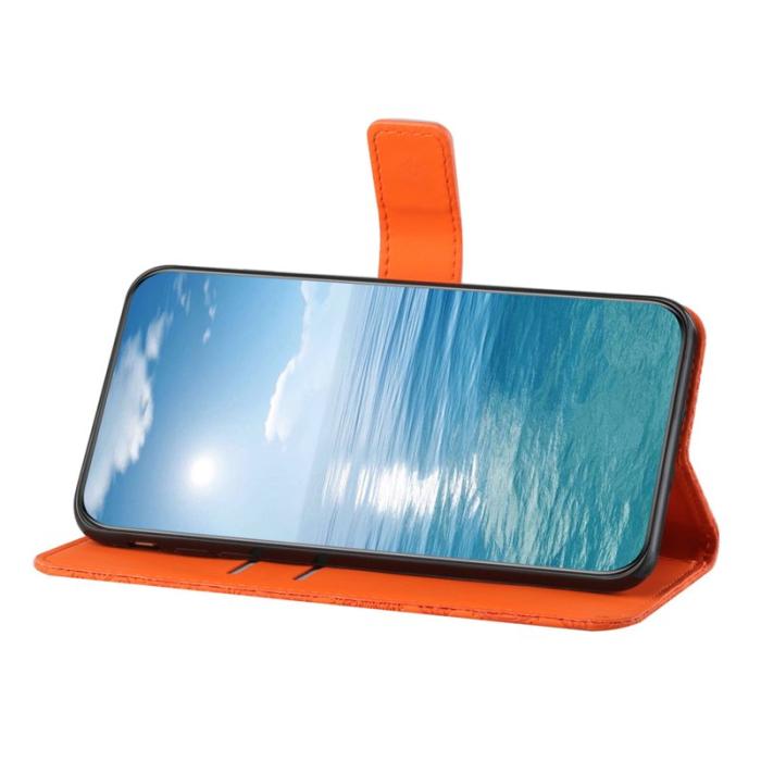 OEM - Samsung Galaxy A55 5G Plånboksfodral Konstläder Etnisk Stil - Orange