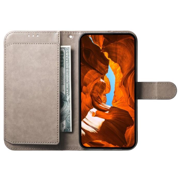 OEM - Samsung Galaxy A55 5G Plånboksfodral Konstläder Folio Flip - Grå