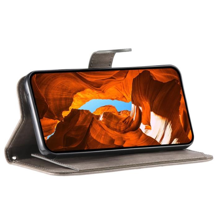 OEM - Samsung Galaxy A55 5G Plånboksfodral Konstläder Folio Flip - Grå