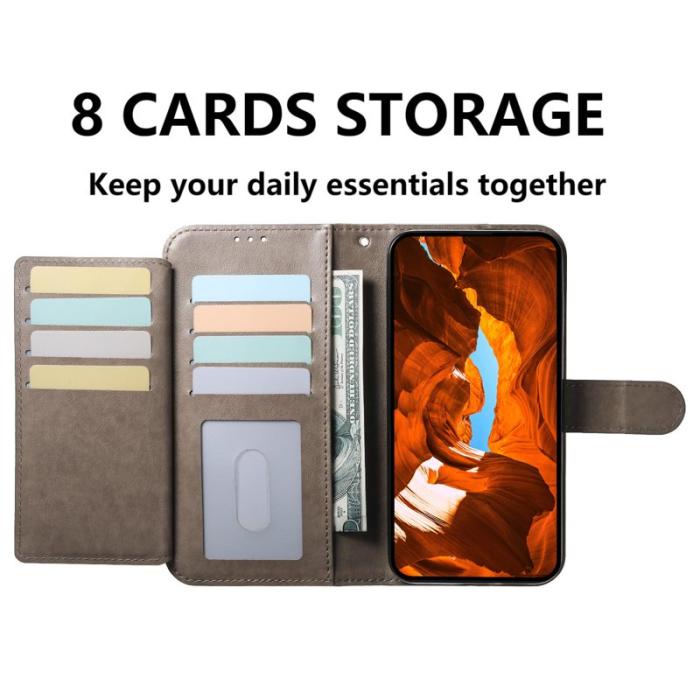 OEM - Samsung Galaxy A55 5G Plånboksfodral Konstläder Folio Flip - Grå