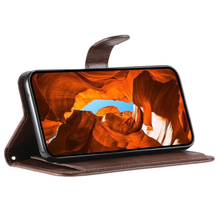 OEM - Samsung Galaxy A55 5G Plånboksfodral Konstläder Folio Flip - Brun