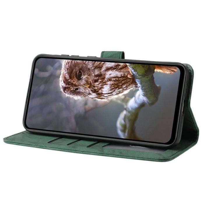 OEM - Samsung Galaxy A55 5G Plånboksfodral Konstläder Med Handledsrem - Grön