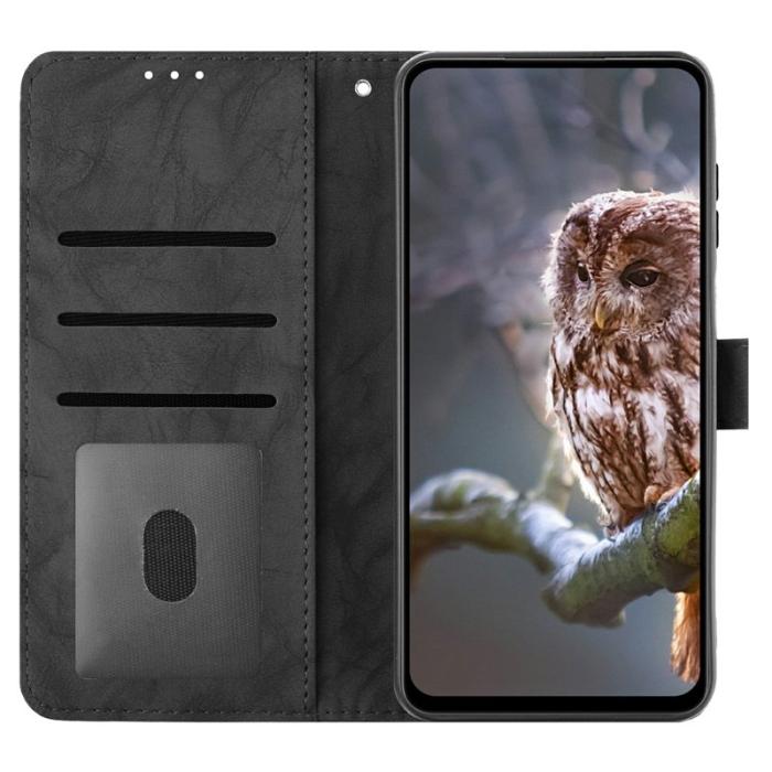 OEM - Samsung Galaxy A55 5G Plånboksfodral Konstläder Med Handledsrem - Svart