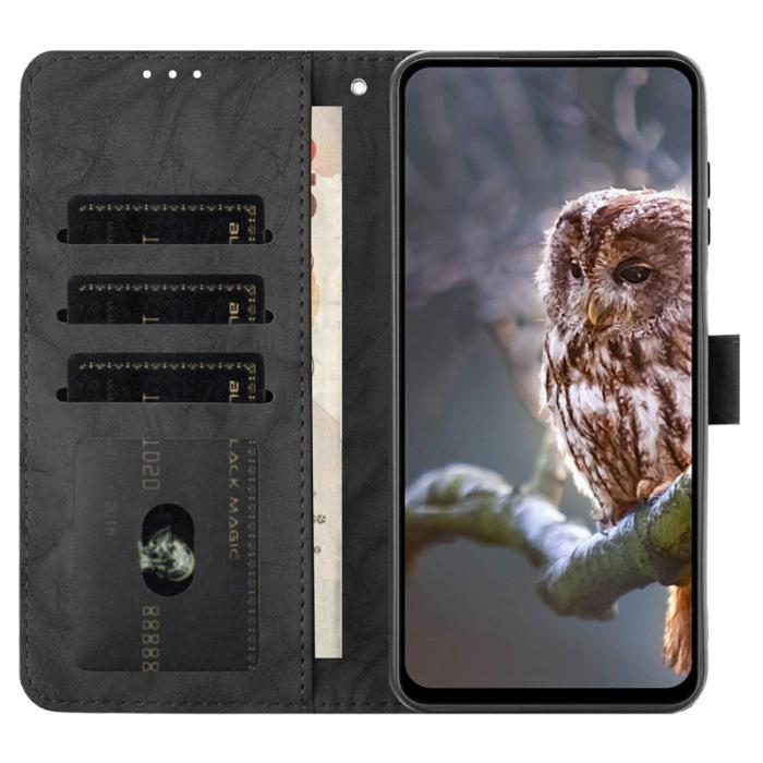 OEM - Samsung Galaxy A55 5G Plånboksfodral Konstläder Med Handledsrem - Svart