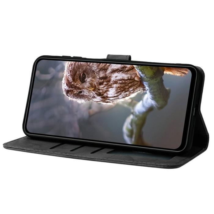 OEM - Samsung Galaxy A55 5G Plånboksfodral Konstläder Med Handledsrem - Svart