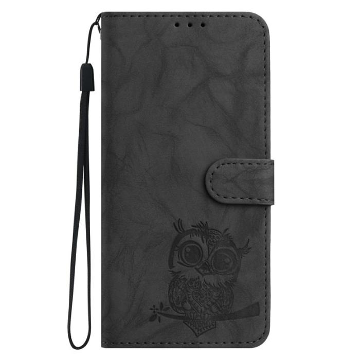 OEM - Samsung Galaxy A55 5G Plånboksfodral Konstläder Med Handledsrem - Svart