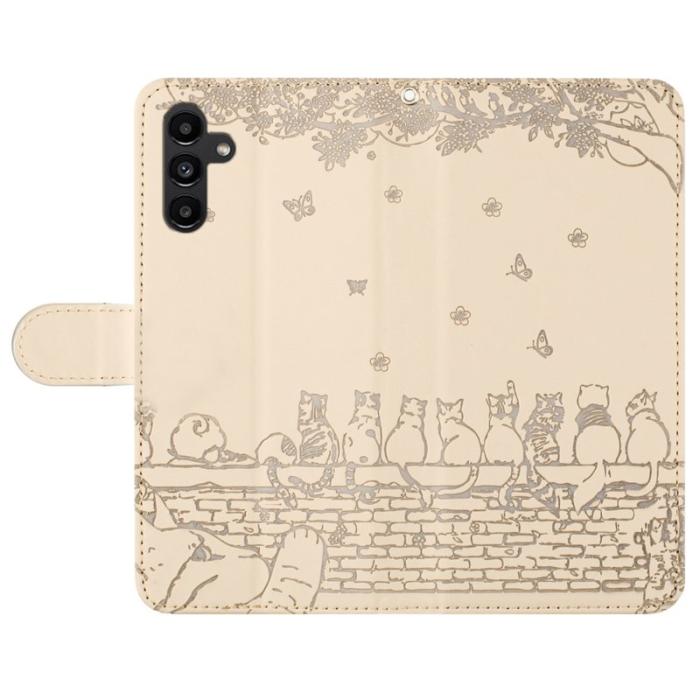 OEM - Samsung Galaxy A55 5G Plånboksfodral Konstläder Med Rem - Aprikos