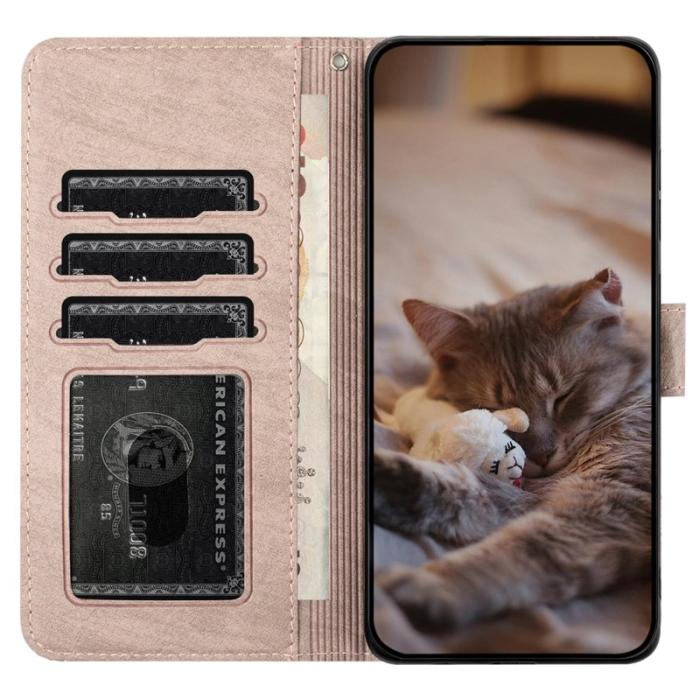 OEM - Samsung Galaxy A55 5G Plånboksfodral Konstläder Med Rem - Lila