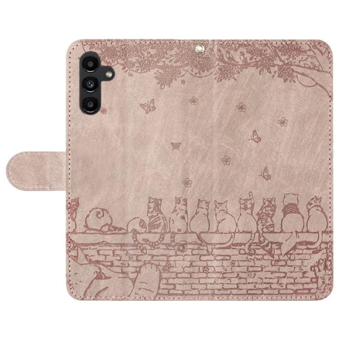 OEM - Samsung Galaxy A55 5G Plånboksfodral Konstläder Med Rem - Lila