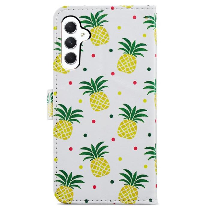 OEM - Samsung Galaxy A55 5G Plånboksfodral Konstläder Mönstertryck - Ananas