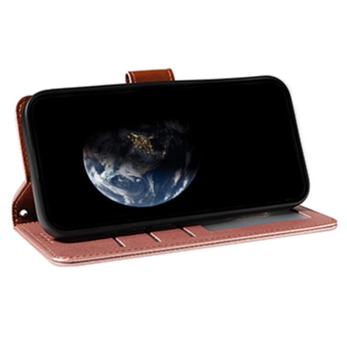 OEM - Samsung Galaxy A55 5G Plånboksfodral Konstläder RFID Skydd - Roséguld