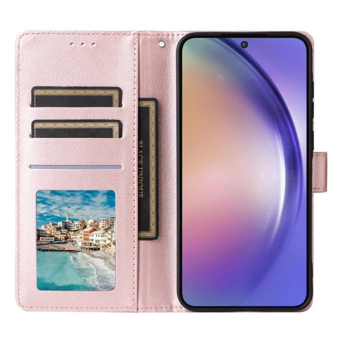 OEM - Samsung Galaxy A55 5G Plånboksfodral Konstläder - Roséguld