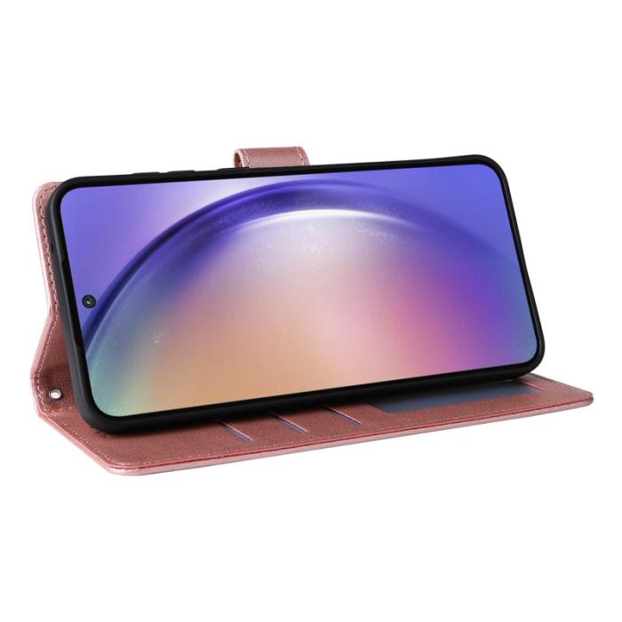 OEM - Samsung Galaxy A55 5G Plånboksfodral Konstläder - Roséguld